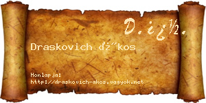 Draskovich Ákos névjegykártya